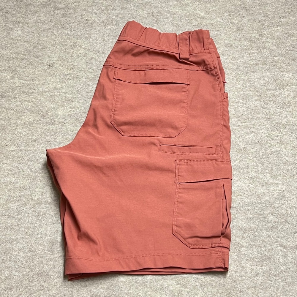 Duluth Trading Co Dry on the Fly Cargo Shorts Womens 8 Clay Red 10" Inseam EUC